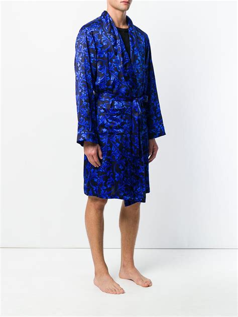 versace robe men blue|Versace dressing gowns for men.